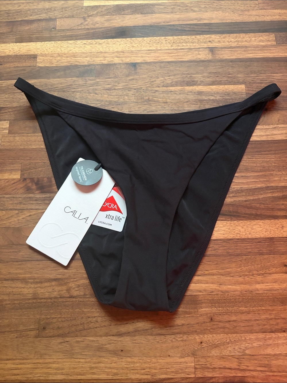 CALIA by Carrie Underwood Black Low-Rise Swim Bottom ebony